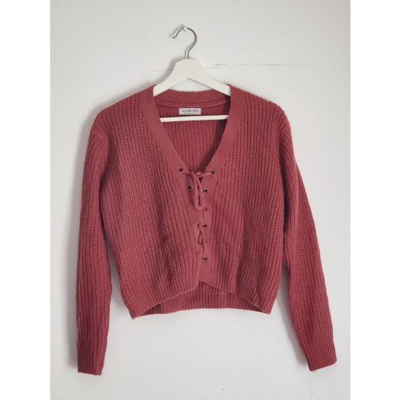 Knit Sweater, Cropped, Marsala/Pink, Size S - Picture 7 of 9